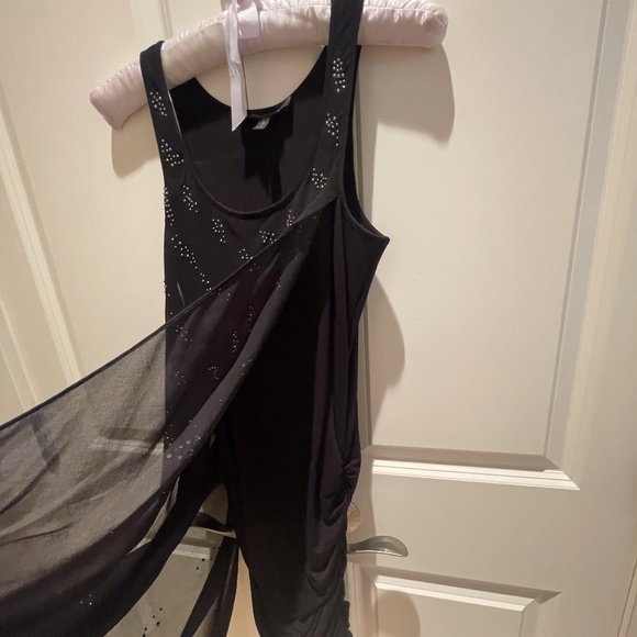 BCBGMAXAZRIA Black Sleeveless Ruched Mini Body Con Dress Size XXS - Picture 3 of 7